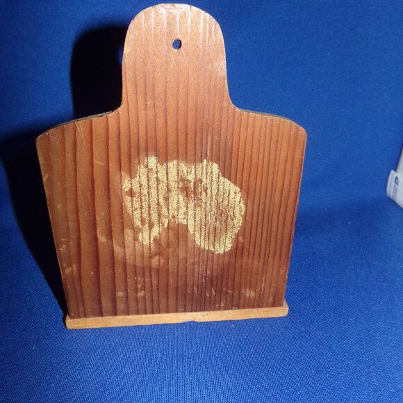 Vintage Authentic California Redwood Napkin Holder Note Box - Picture 5 of 8